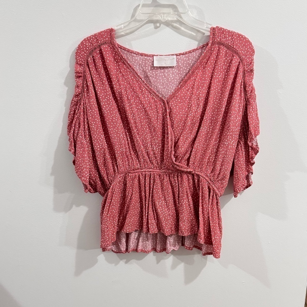 Allie & Rose Mauve Polka Dot Top Size Medium